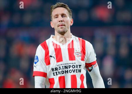 11-02-2023: Sport: PSV gegen Groningen EINDHOVEN, NIEDERLANDE - FEBRUAR 11: Luuk de Jong (PSV) während des Spiels Eredivisie PSV Eindhoven und FC Groningen Stockfoto