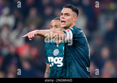 11-02-2023: Sport: PSV gegen Groningen EINDHOVEN, NIEDERLANDE - FEBRUAR 11: Joey Pelupessy (FC Groningen) während des Spiels Eredivisie PSV Eindhoven und Stockfoto