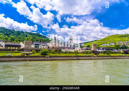 Werner Kapelle Wernerkapelle Mutter-Rosa-Kapelle in der Nähe des Rheins in Loreley Lorelei, Oberwesel, Rhein-Lahn-Kreis, Rheinland-Pfalz, Stockfoto