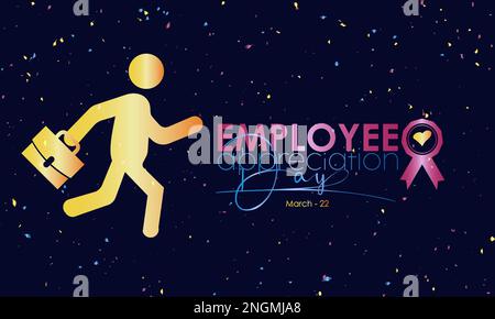 Tag Der Wertschätzung Der Mitarbeiter. Banner für das Anerkennungskonzept von Unternehmen mit Mitarbeitern, Grußkarte, Glückwunschvorlage. Festungskonzept vom März 3 Stock Vektor