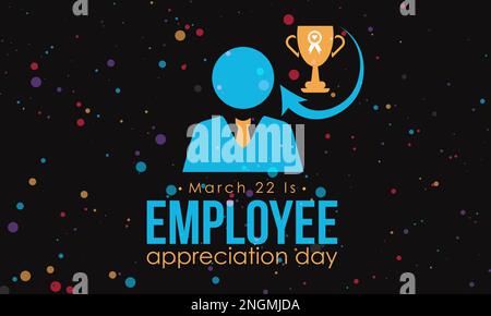 Tag Der Wertschätzung Der Mitarbeiter. Banner für das Anerkennungskonzept von Unternehmen mit Mitarbeitern, Grußkarte, Glückwunschvorlage. Festungskonzept vom März 3 Stock Vektor
