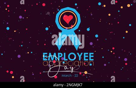 Tag Der Wertschätzung Der Mitarbeiter. Banner für das Anerkennungskonzept von Unternehmen mit Mitarbeitern, Grußkarte, Glückwunschvorlage. Festungskonzept vom März 3 Stock Vektor