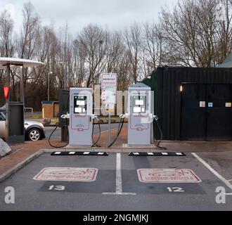 Ladestationen für Instavolt EV Elektroautos Stockfoto