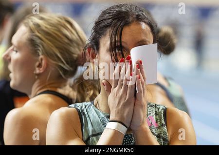 APELDOORN - Demi van den Wildenberg im Sprint 60m am ersten Tag der