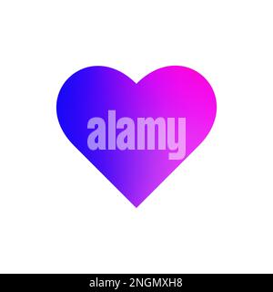 Herzdarstellung, leuchtende Pastellfarben Blau, Violett und Pink, körnige Textur, Bild, Fliese, Karte Stockfoto