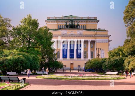 St. Petersburg, Russland. Alexandrinsky Theater am Newskij Prospekt Stockfoto