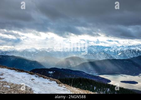 Gewitterstimmung am Jochberg Stockfoto