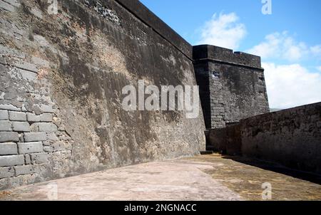 Fort von Sao Sebastiao, Ecke Bastion, Angra do Heroismo, Terceira, Azoren, Portugal Stockfoto