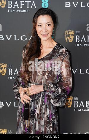 Michelle Yeoh nimmt an der BAFTA Nominees' Party in der National Gallery in London Teil. Foto: Samstag, 18. Februar 2023. Stockfoto