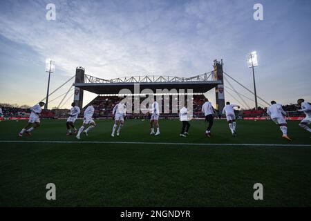 Monza, Italien. 18. Februar 2023. Spiel Ball während des Fußballspiels der italienischen Serie A zwischen AC Monza und AC Milan Calcio am 18. Februar 2023 im U-Power-Stadion in Monza, Italien. Foto Tiziano Ballabio Kredit: Tiziano Ballabio/Alamy Live News Stockfoto