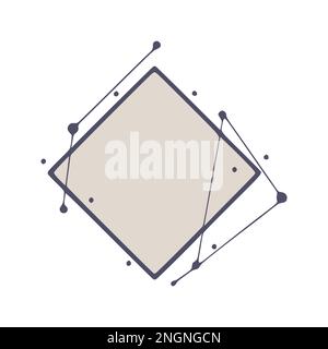 Rhombus geometrische Rahmen in handgezeichneter Form, isoliert auf weißem Hintergrund Stock Vektor