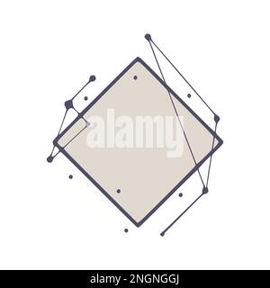 Rhombus geometrische Rahmen in handgezeichneter Form, isoliert auf weißem Hintergrund Stock Vektor