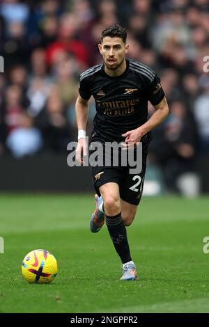 Birmingham, Großbritannien. 18. Februar 2023. Jorginho von Arsenal in Aktion. Spiel der Premier League, Aston Villa gegen Arsenal im Villa Park in Birmingham am Samstag, den 18. Februar 2023. Dieses Bild darf nur zu redaktionellen Zwecken verwendet werden. Nur redaktionelle Verwendung, Lizenz für kommerzielle Verwendung erforderlich. Keine Verwendung bei Wetten, Spielen oder Veröffentlichungen von Clubs/Ligen/Spielern. Bild von Andrew Orchard/Andrew Orchard Sportfotografie/Alamy Live News Kredit: Andrew Orchard Sportfotografie/Alamy Live News Stockfoto