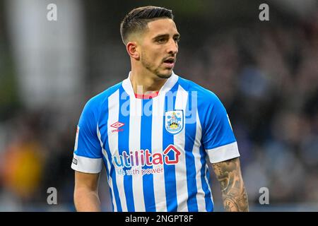 Huddersfield, Großbritannien. 18. Februar 2023. Anthony Knockaert #50 of Huddersfield Town während des Sky Bet Championship-Spiels Huddersfield Town vs Birmingham City im John Smith's Stadium, Huddersfield, Großbritannien, 18. Februar 2023 (Foto von Ben Roberts/News Images) in Huddersfield, Großbritannien, am 2./18. Februar 2023. (Foto: Ben Roberts/News Images/Sipa USA) Guthaben: SIPA USA/Alamy Live News Stockfoto