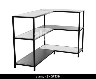 Eleganter Konsolentisch auf weißem Hintergrund. Innenelement Stockfoto