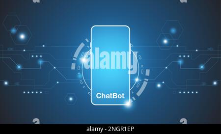 Chatbot Ai-Technologie für künstliche Intelligenz hitech-Konzept. Chatbot Application Smart bot, Open Ai, Line, Technology Abstract, Vector. Design für Stock Vektor