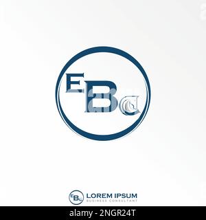 Schriftart EBC im Schnittkreis mit Pferd im Wort B und C Bildsymbol Logo Design abstraktes Konzept Vektorstock Tier oder Initial Stock Vektor