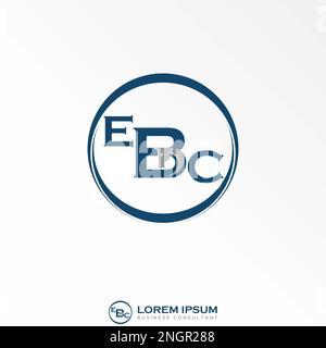 Schriftart EBC im Schnittkreis mit Pferd im Wort B und C Bildsymbol Logo Design abstraktes Konzept Vektorstock Tier oder Initial Stock Vektor