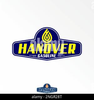 Wasser- oder Gasöl und Buchstabe SCHRIFTART HANNOVER Grafik Symbol Logo Design abstraktes Konzept Vektormaterial. Wird als Symbol für die Tankstelle verwendet Stock Vektor