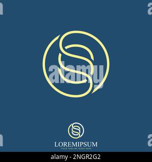 Buchstabe oder Wort SS Doppellinienschrift im Kreisbild Grafiksymbol Logo Design abstraktes Konzept Vektormaterial. Wird als Symbol im Zusammenhang mit dem anfänglichen Monogramm verwendet Stock Vektor