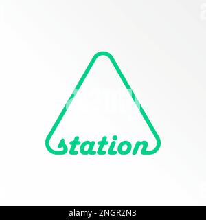 Linienart für Buchstaben oder SCHREIBSTATIONEN im Dreieck Bild Grafik Symbol Logo Design abstraktes Konzept Vektormaterial. Bezieht sich auf die Initiale oder Wortmarke Stock Vektor