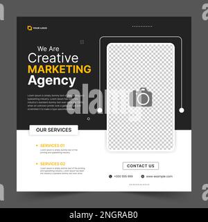 Werbebanner von Werbeagenturen für digitales Marketing, Werbebanner in sozialen Medien. Banner für Werbepost für Unternehmen. Banner für digitales Marketing. Stock Vektor