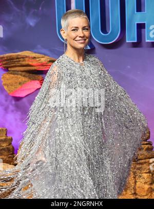 London, Großbritannien. 16. Februar 2023. Evangeline Lilly war beim UK Gala Screening von „Ant-man and the Wasp: Quantumania“ beim BFI IMAX in London. (Foto: Brett Cove/SOPA Images/Sipa USA) Guthaben: SIPA USA/Alamy Live News Stockfoto