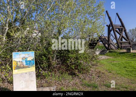 Vincent-van-Gogh-Brücke (Pont Van-Gogh, Langlois-Brücke) nahe Arles, Provence, Frankreich Stockfoto