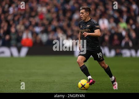 Birmingham, Großbritannien. 18. Februar 2023. Leandro Trossard (A) beim Spiel Aston Villa gegen Arsenal EPL, im Villa Park, Birmingham, Großbritannien, am 18. Februar 2023. Kredit: Paul Marriott/Alamy Live News Stockfoto