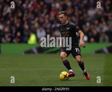 Birmingham, Großbritannien. 18. Februar 2023. Leandro Trossard (A) beim Spiel Aston Villa gegen Arsenal EPL, im Villa Park, Birmingham, Großbritannien, am 18. Februar 2023. Kredit: Paul Marriott/Alamy Live News Stockfoto