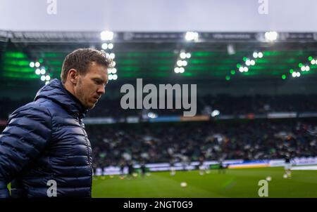 Mönchengladbach, Deutschland. 18. Februar 2023. Trainer Julian Nagelsmann (München) Borussia Mönchengladbach - Bayern München 18.02.2023 Copyright (nur Stockfoto