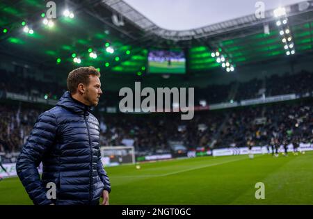 Mönchengladbach, Deutschland. 18. Februar 2023. Trainer Julian Nagelsmann (München) Borussia Mönchengladbach - Bayern München 18.02.2023 Copyright (nur Stockfoto