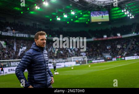 Mönchengladbach, Deutschland. 18. Februar 2023. Trainer Julian Nagelsmann (München) Borussia Mönchengladbach - Bayern München 18.02.2023 Copyright (nur Stockfoto