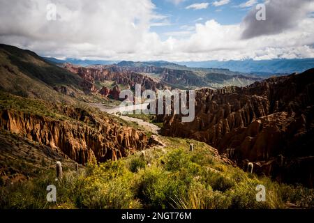 Dramatische Landschaft in den bolivianischen anden, altiplano Stockfoto