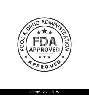 fda-Symbol oder Food and Drug Administration-Symbol für cbd-Etikettendesign, Verpackungsdesign-Elemente Stock Vektor