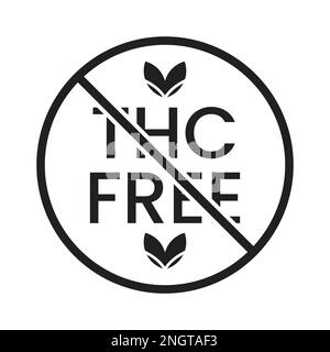 THC Free Stamp Icon, thc Free Badge Vector, thc Free Seal Icon, cbd Hanf OIL Label Design Template Elemente Stock Vektor