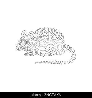 Eine einzeilige Zeichnung einer niedlichen Maus abstrakte Kunst. Kontinuierliche Linienzeichnung als grafischer Entwurfsvektor zur Darstellung eines kleinen Maus-Nagetieres Stock Vektor