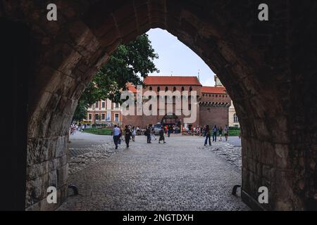 Barbican in der Altstadt von Krakau, Woiwodschaft Kleinpolen von Polen Stockfoto