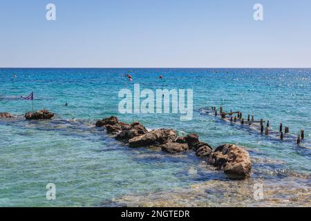 Bereich des Musan Museum of Underwater Skulpture am Pernera Strand in Ayia Napa Stadt in Zypern Inselland Stockfoto