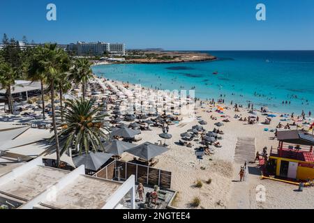 Nissi Beach in Ajia Napa Resort in Zypern Inselland Stockfoto