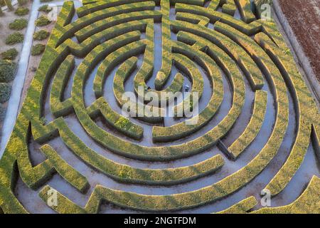 Labyrinth im CyHerbia Botanical Park und Labyrinth in Zypern Inselland Stockfoto