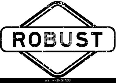 Grunge Black Robuster Stempel mit Gummidichtung auf weißem Hintergrund Stock Vektor