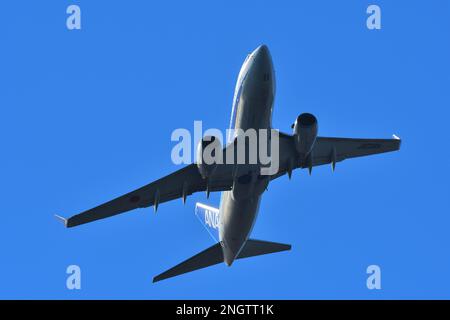 Tokio, Japan - 26. Dezember 2020: Alle Nippon Airways (ANA) Boeing B737-700 (JA03AN) Passagierflugzeuge. Stockfoto