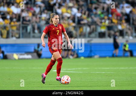 Sydney, Australien. 19. Februar 2023; CommBank Stadium, Sydney, NSW, Australien: Cup of Nations Football, Australien gegen Spanien; Irene Guerrero von Spanien Credit: Action Plus Sports Images/Alamy Live News Stockfoto