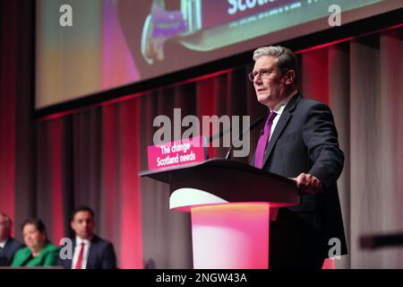 Edinburgh, Vereinigtes Königreich, 19. Februar 2023: Labour Leader Sir Keir Starmer spricht auf der Konferenz der schottischen Labour Party. Bild: Terry Murden / Alamy Stockfoto