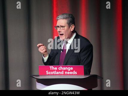 Edinburgh, Vereinigtes Königreich, 19. Februar 2023: Labour Leader Sir Keir Starmer spricht auf der Konferenz der schottischen Labour Party. Bild: Terry Murden / Alamy Stockfoto