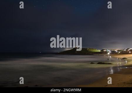 Bewölkte Nacht Porthmeor 3 Stockfoto