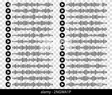 Legen Sie das Symbol für Sprachnachrichten fest. Sammlung von Schallwellen-Zeichen. Flache Vektordarstellung für Websites, Podcasts und Bannerdesign. Große Symbol-Sammlung Stock Vektor