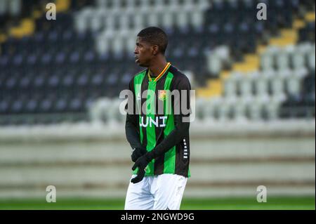 Göteborg, Schweden. 19. Februar 2023 Chisom Chidi von GAIS während des Bühnenspiels der Swedish Cup Group zwischen GAIS und IFK Norrkoping am 19. Februar 2023 in Göteborg. Kredit: Oskar Olteus / Alamy Live News Stockfoto