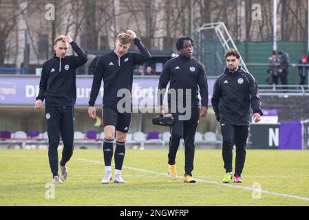 Berlin, Deutschland. 19. Februar 2023. Während des Spiels Hertha Berlin II gegen Tennis Borussia Berlin in der Runde 21 der Regionalen Liga Nordosten, Berlin, 19. Februar 2023. Iñaki Esnaola / Alamy Live News Kredit: Iñaki Esnaola/Alamy Live News Stockfoto